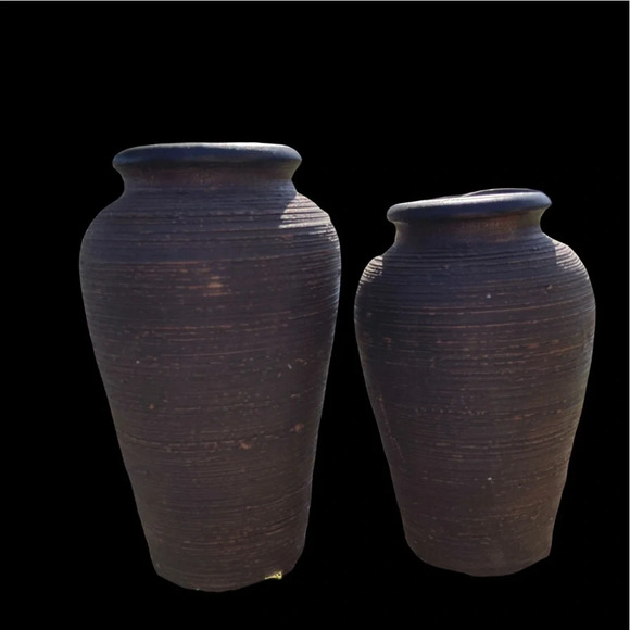 Brown Decorative Jars (3) Vintage - Picture 3 of 6